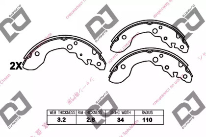 Комлект тормозных накладок DJ PARTS BS1401